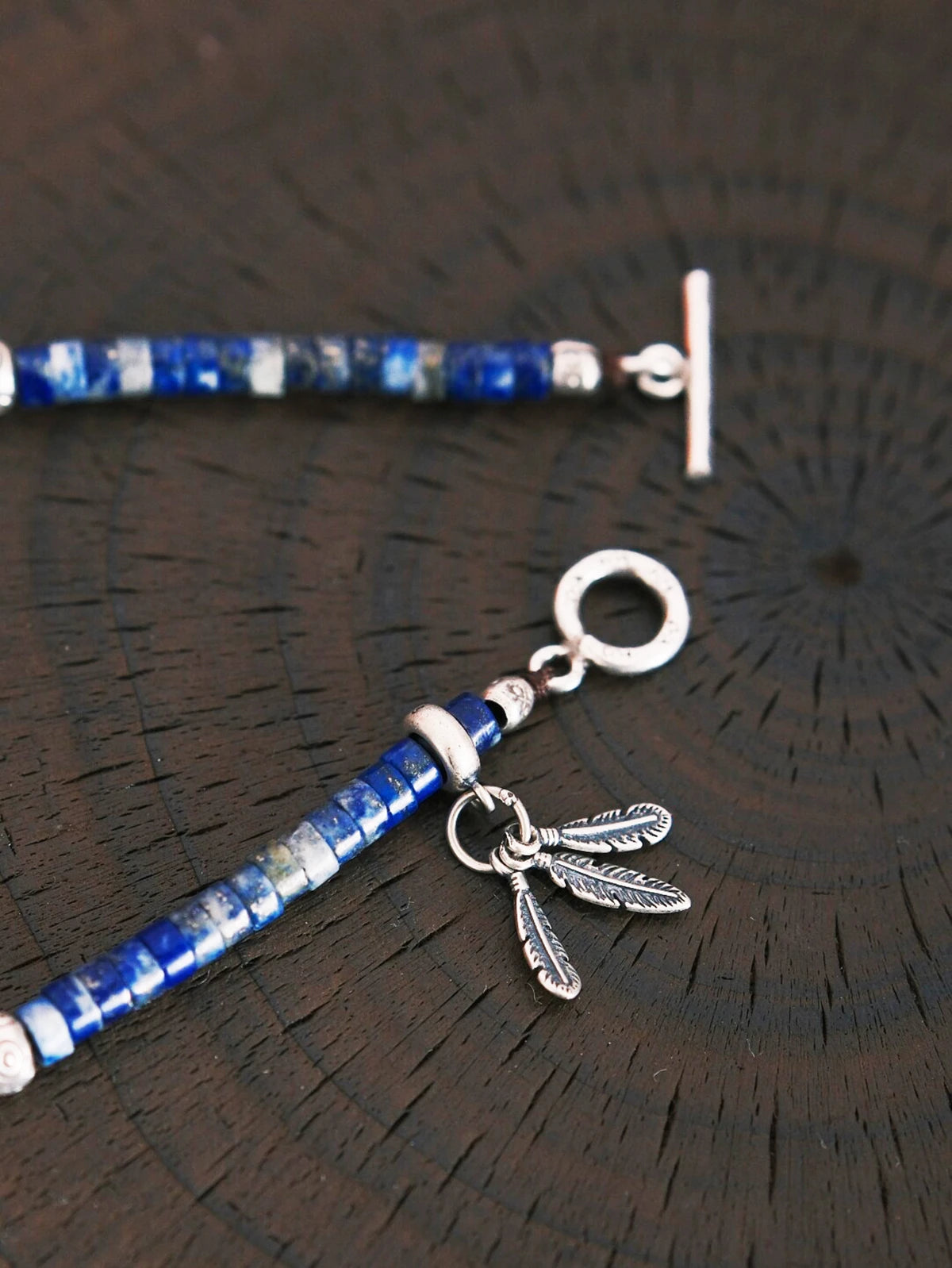 Identity Series | Blue Feather | Lapis Lazuli & Sterling Silver Bracelet