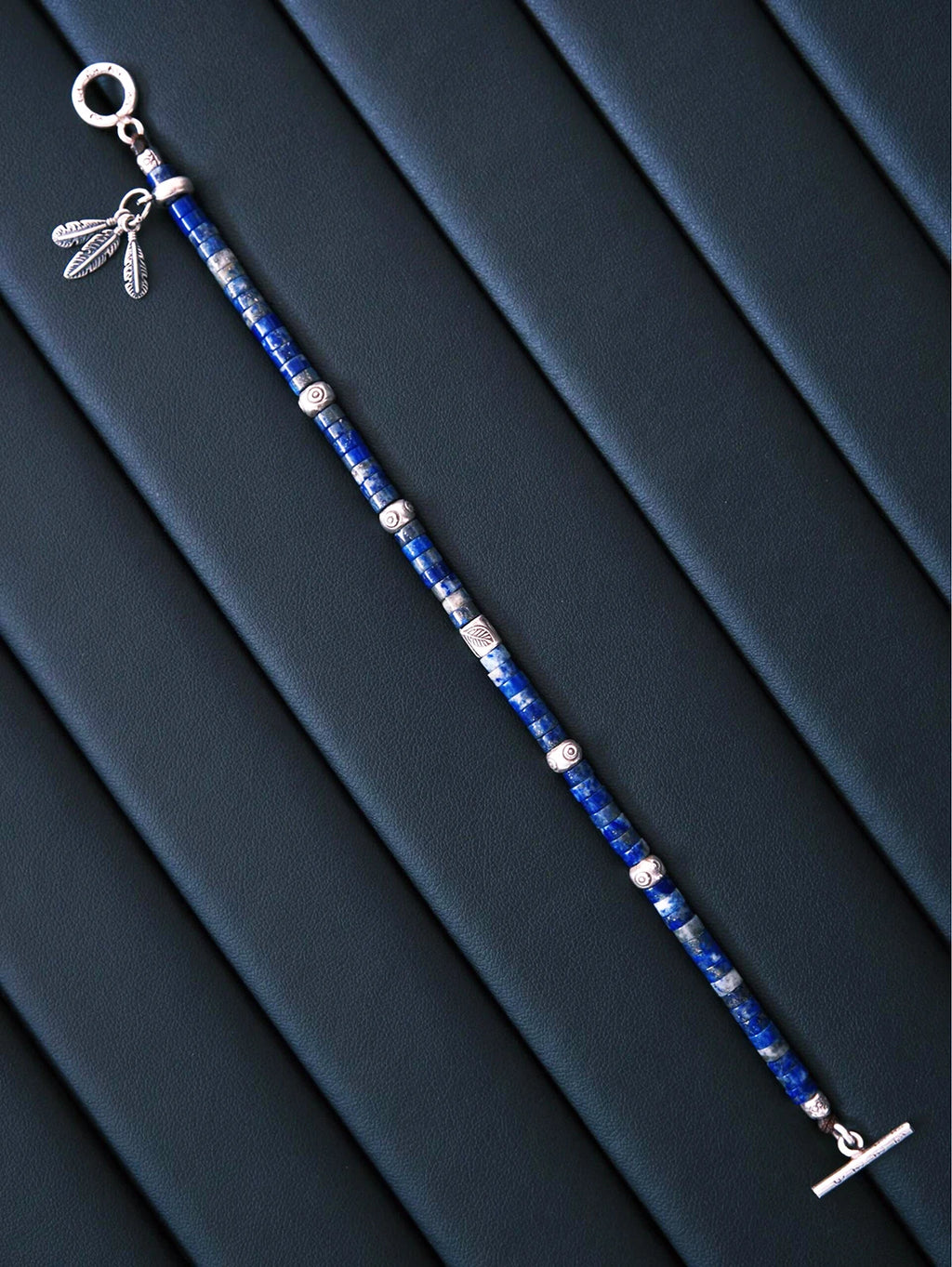 Identity Series | Blue Feather | Lapis Lazuli & Sterling Silver Bracelet