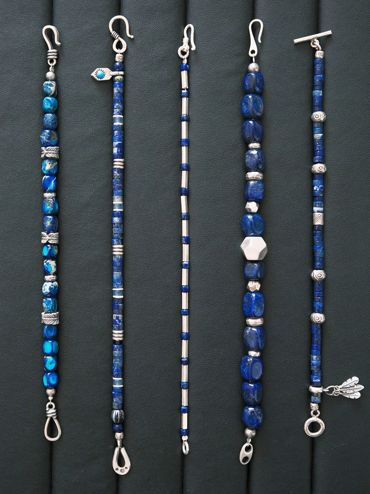 Identity Series | Blue Feather | Lapis Lazuli & Sterling Silver Bracelet