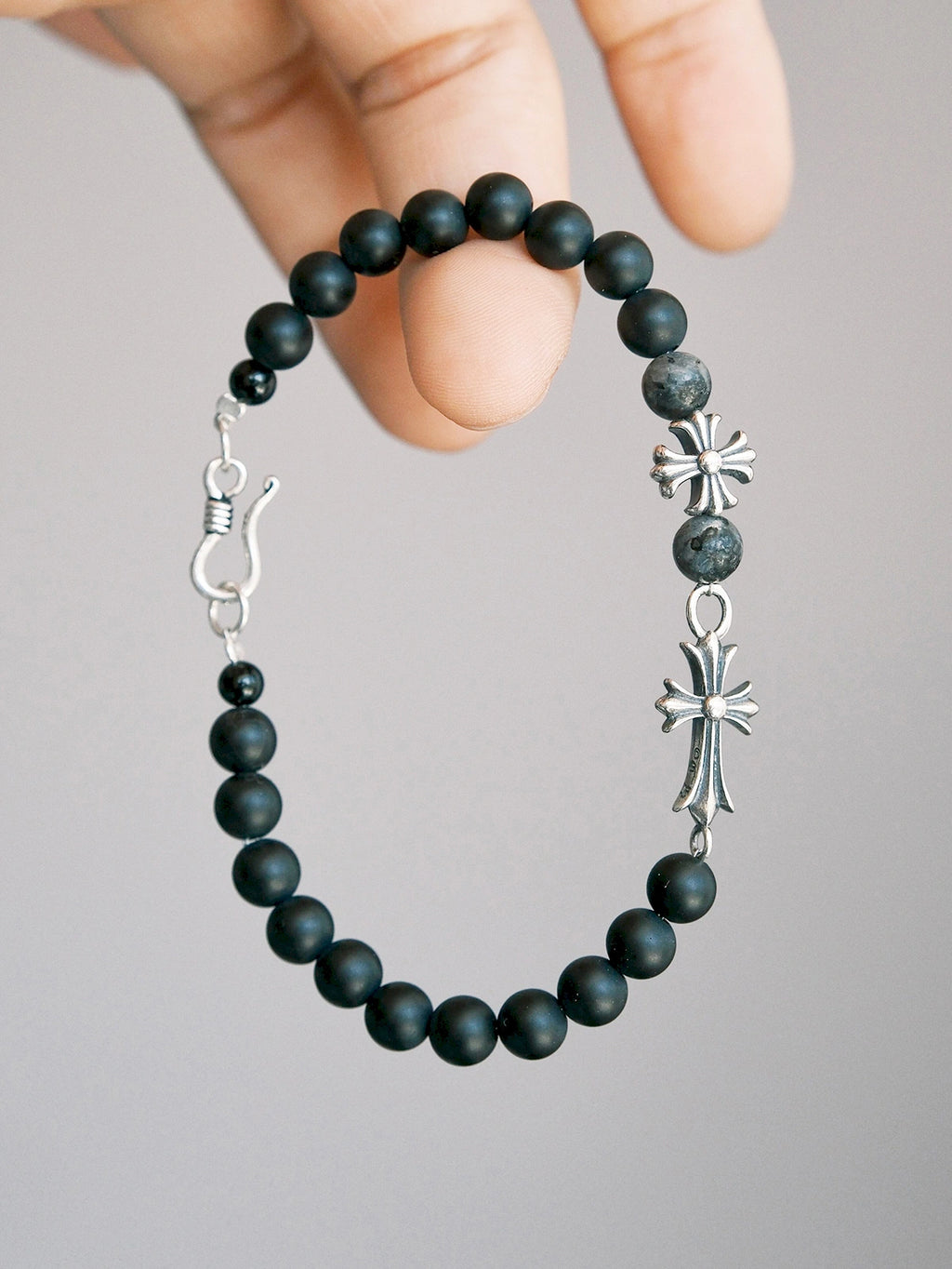 Urban Stoic Series | Black Reliquary | Black Onyx & Sterling Silver Bracelet