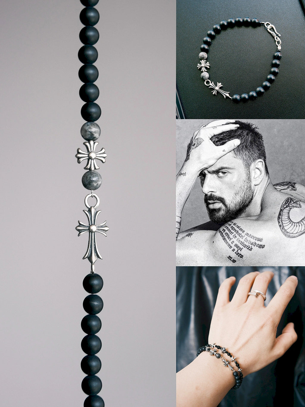 Urban Stoic Series | Black Reliquary | Black Onyx & Sterling Silver Bracelet