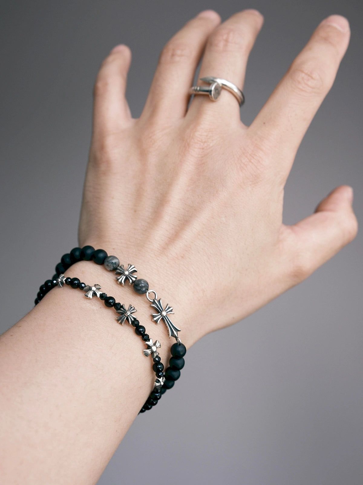 Urban Stoic Series | Black Reliquary | Black Onyx & Sterling Silver Bracelet