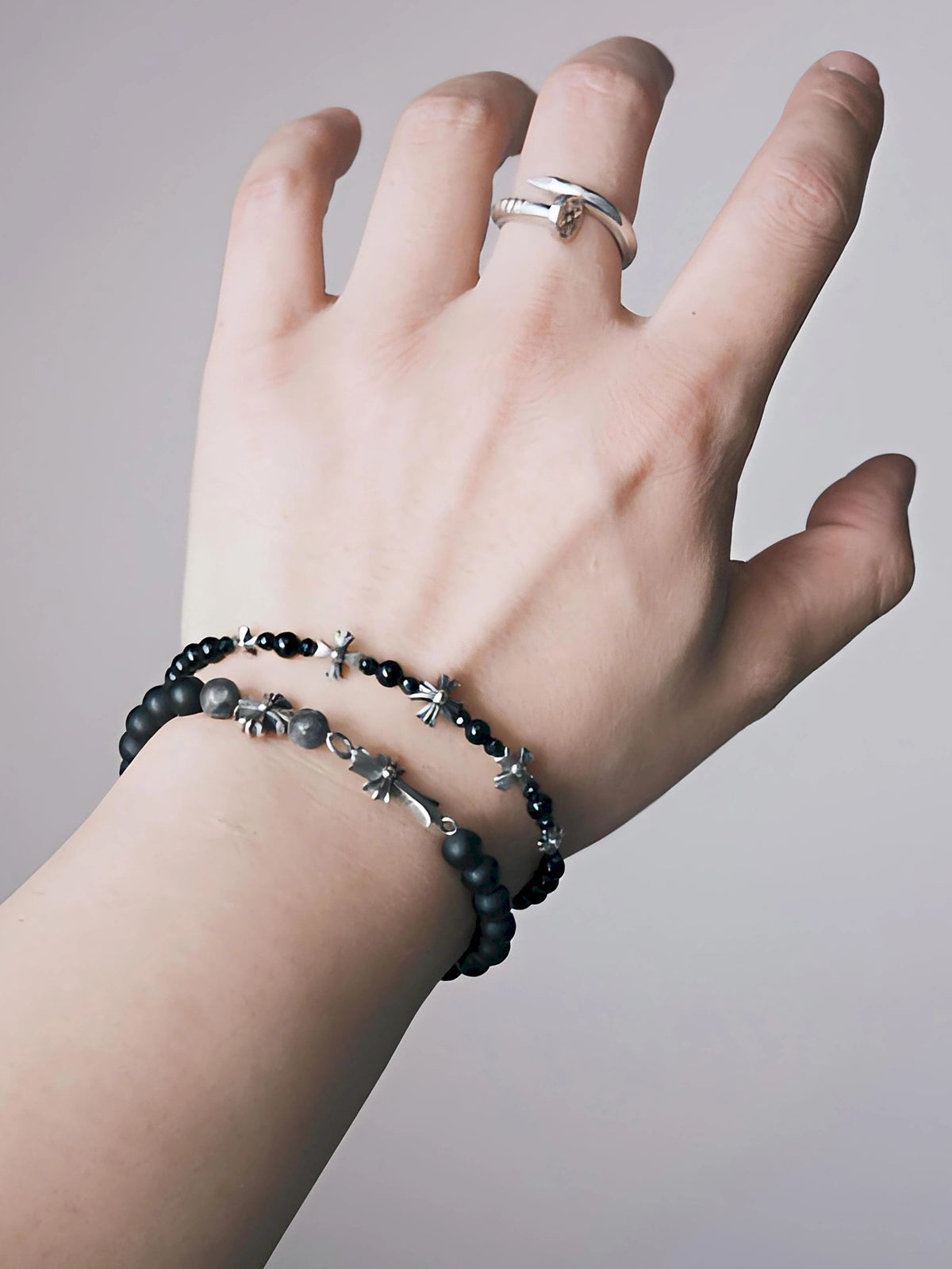 Urban Stoic Series | Black Reliquary | Black Onyx & Sterling Silver Bracelet