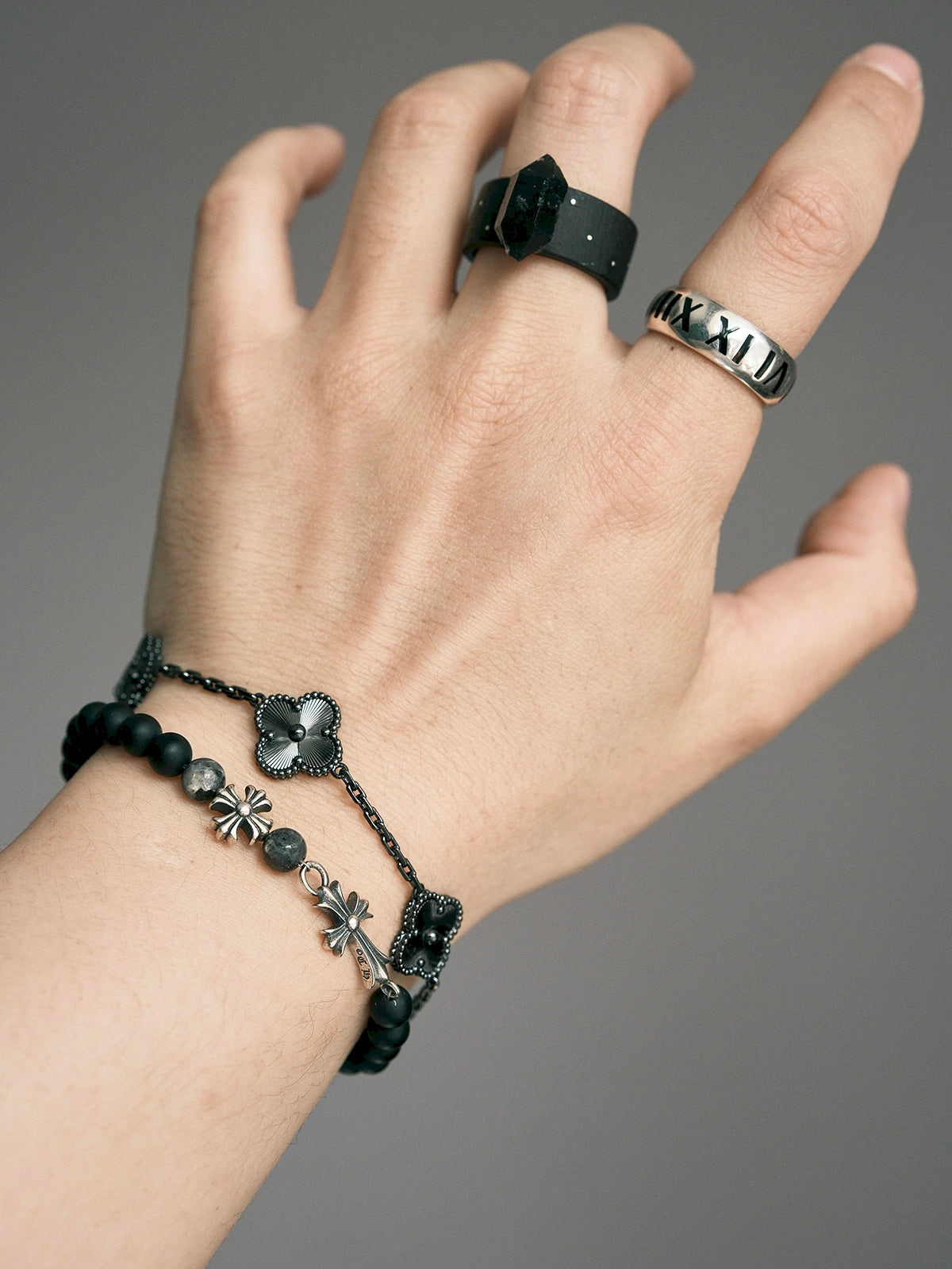 Urban Stoic Series | Black Reliquary | Black Onyx & Sterling Silver Bracelet