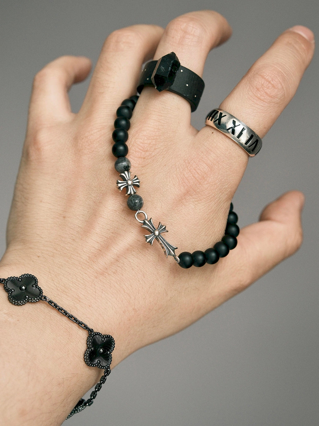 Urban Stoic Series | Black Reliquary | Black Onyx & Sterling Silver Bracelet