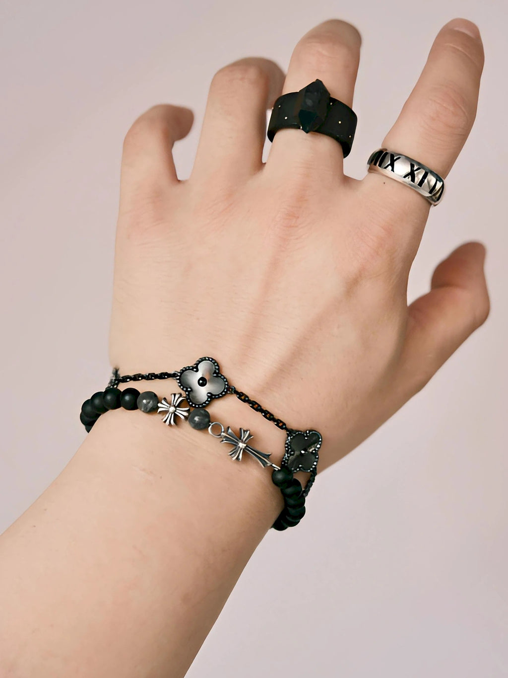 Urban Stoic Series | Black Reliquary | Black Onyx & Sterling Silver Bracelet