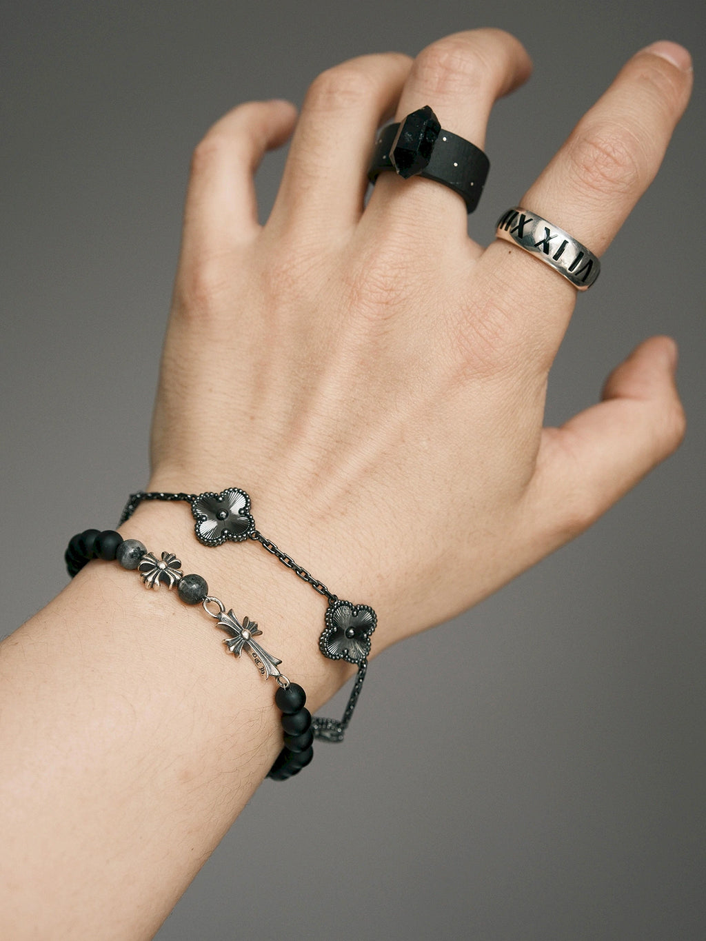 Urban Stoic Series | Black Reliquary | Black Onyx & Sterling Silver Bracelet