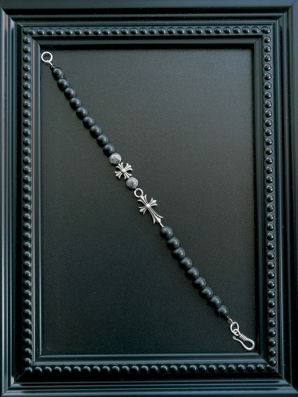 Urban Stoic Series | Black Reliquary | Black Onyx & Sterling Silver Bracelet