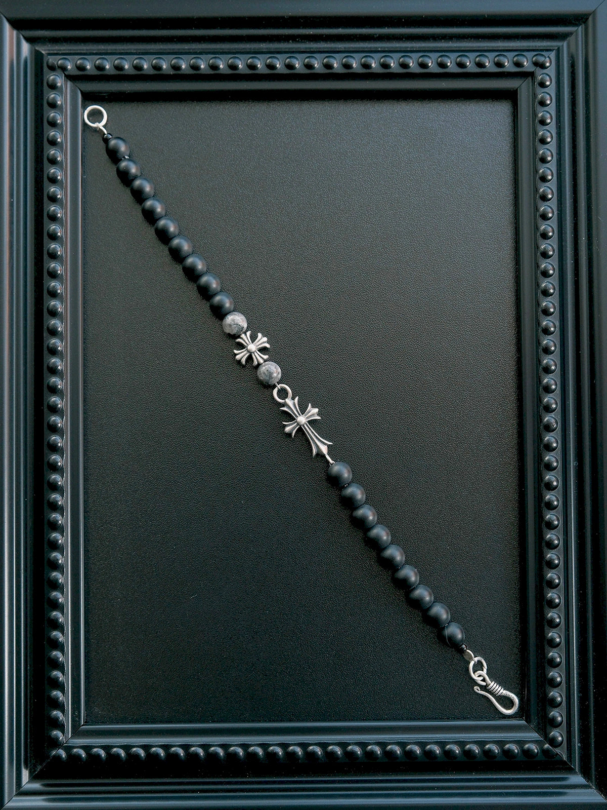 Urban Stoic Series | Black Reliquary | Black Onyx & Sterling Silver Bracelet