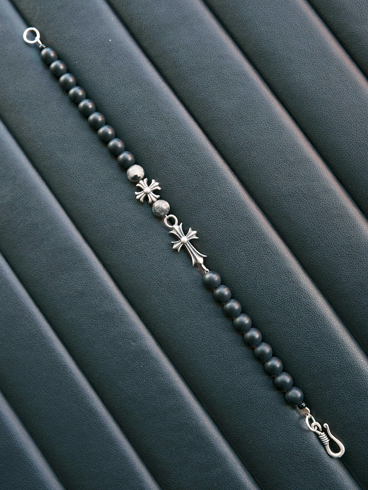 Urban Stoic Series | Black Reliquary | Black Onyx & Sterling Silver Bracelet