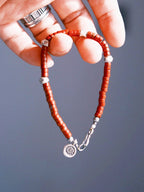 Identity Series | Sunward Creed | Bloodstone (Oriental Jasper) & Hammered Sterling Silver Bracelet