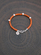 Identity Series | Sunward Creed | Bloodstone (Oriental Jasper) & Hammered Sterling Silver Bracelet