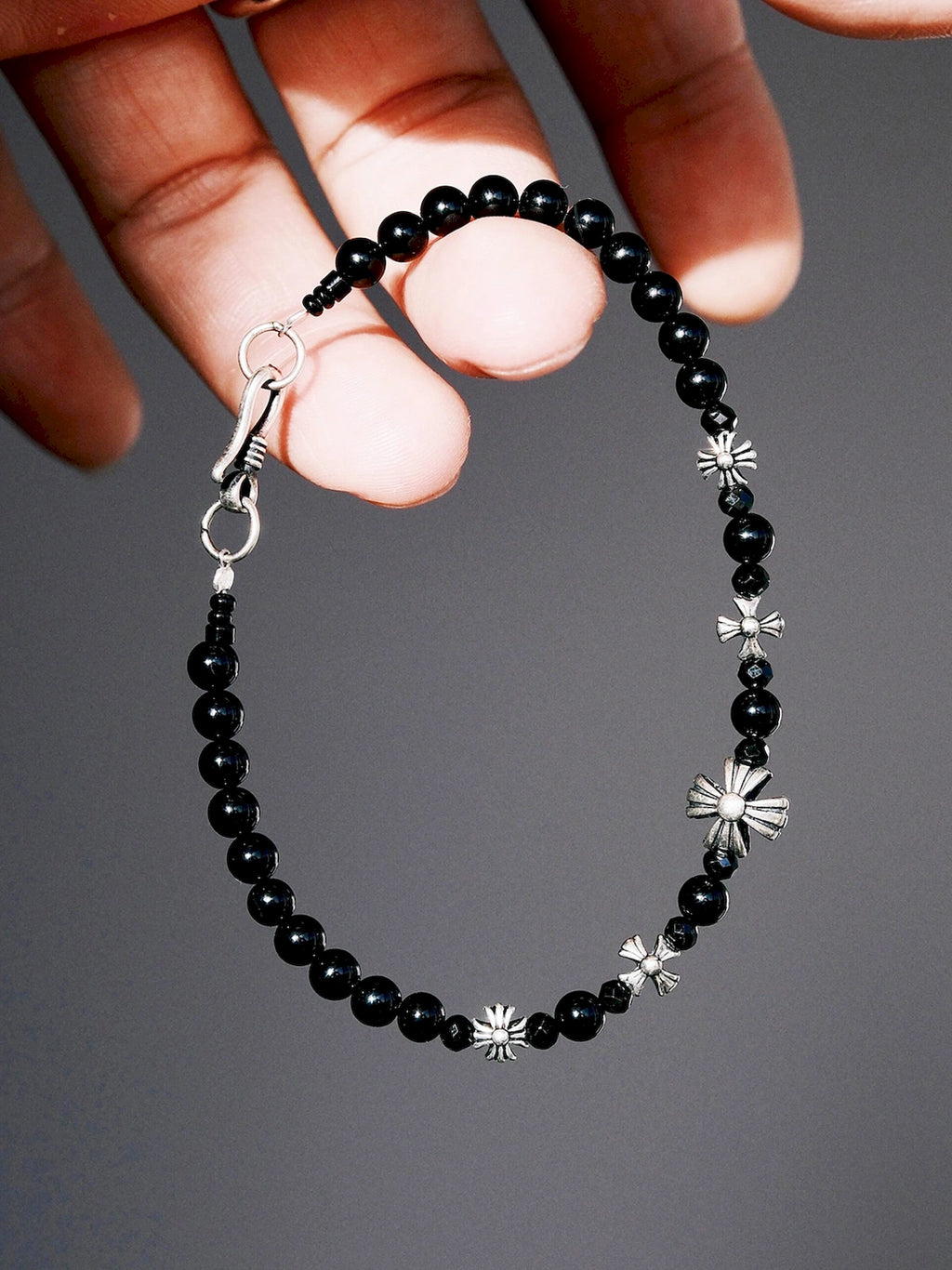 Urban Stoic Series | Eternal Creed | Black Onyx, Black Spinel & Sterling Silver Bracelet
