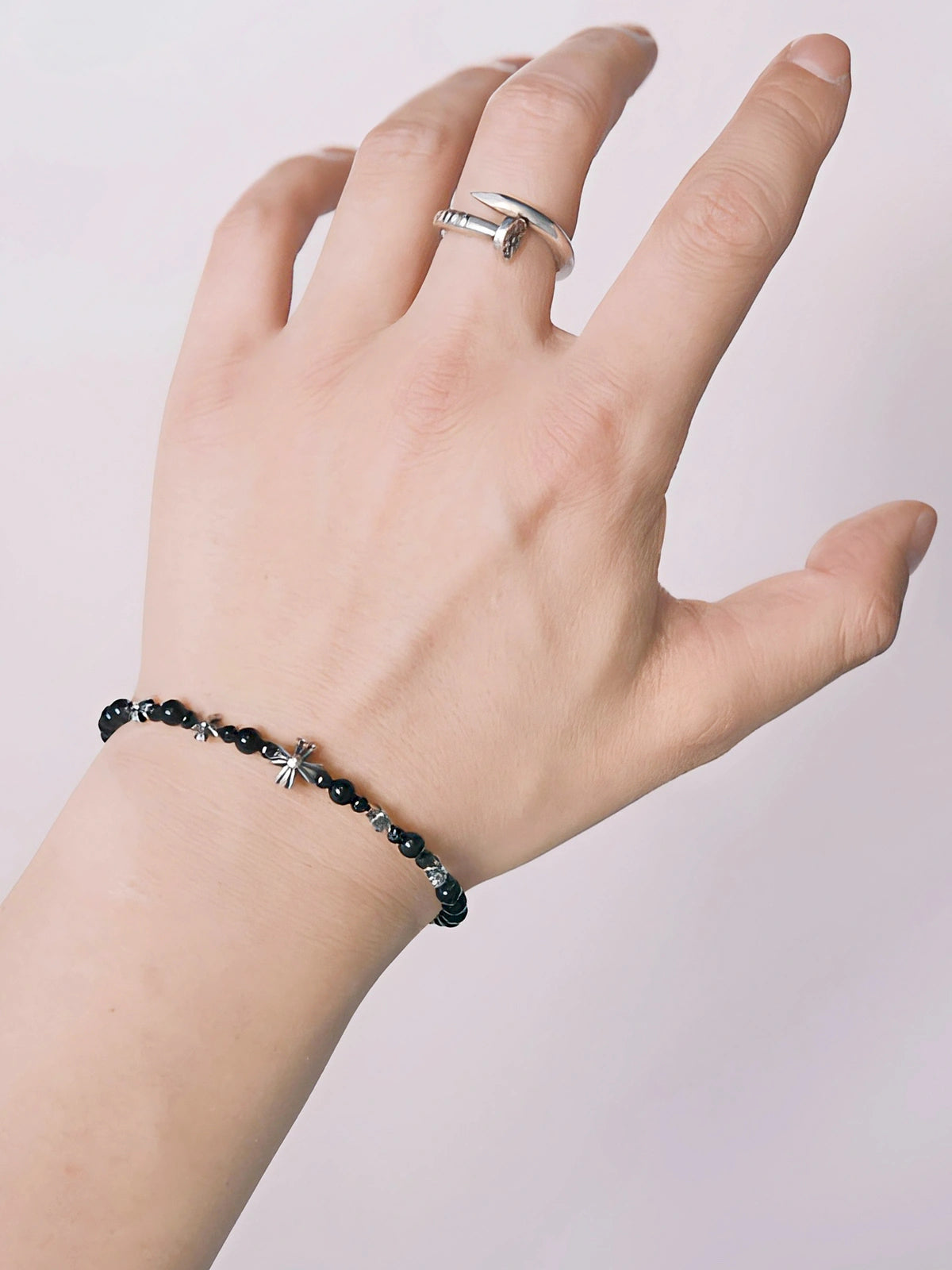 Urban Stoic Series | Eternal Creed | Black Onyx, Black Spinel & Sterling Silver Bracelet