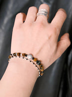 Urban Stoic Series | Amber Rogue | Tiger Eye, Horn & Silver Bracelet