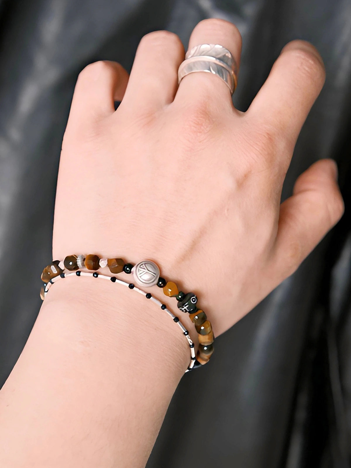 Urban Stoic Series | Amber Rogue | Tiger Eye, Horn & Silver Bracelet