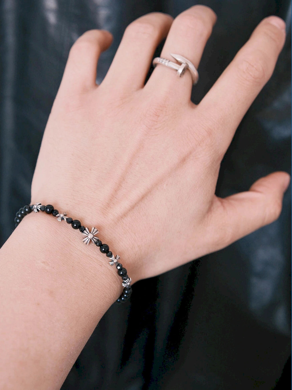 Urban Stoic Series | Eternal Creed | Black Onyx, Black Spinel & Sterling Silver Bracelet