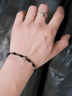 Urban Stoic Series | Eternal Creed | Black Onyx, Black Spinel & Sterling Silver Bracelet