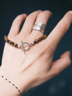 Urban Stoic Series | Amber Rogue | Tiger Eye, Horn & Silver Bracelet