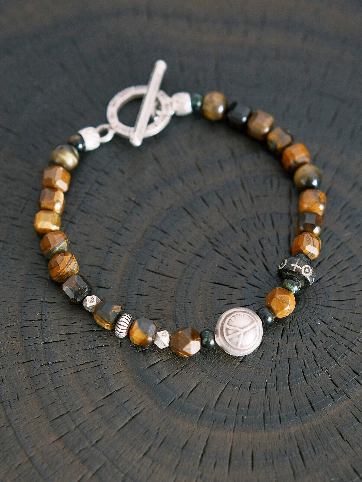 Urban Stoic Series | Amber Rogue | Tiger Eye, Horn & Silver Bracelet