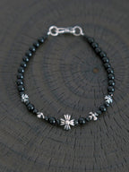 Urban Stoic Series | Eternal Creed | Black Onyx, Black Spinel & Sterling Silver Bracelet