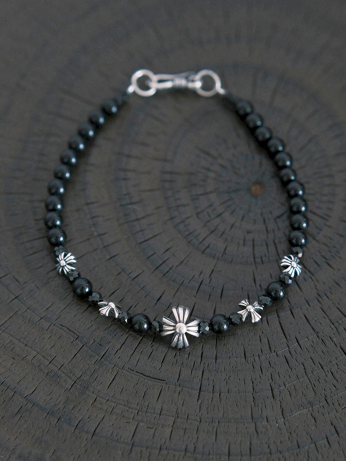 Urban Stoic Series | Eternal Creed | Black Onyx, Black Spinel & Sterling Silver Bracelet