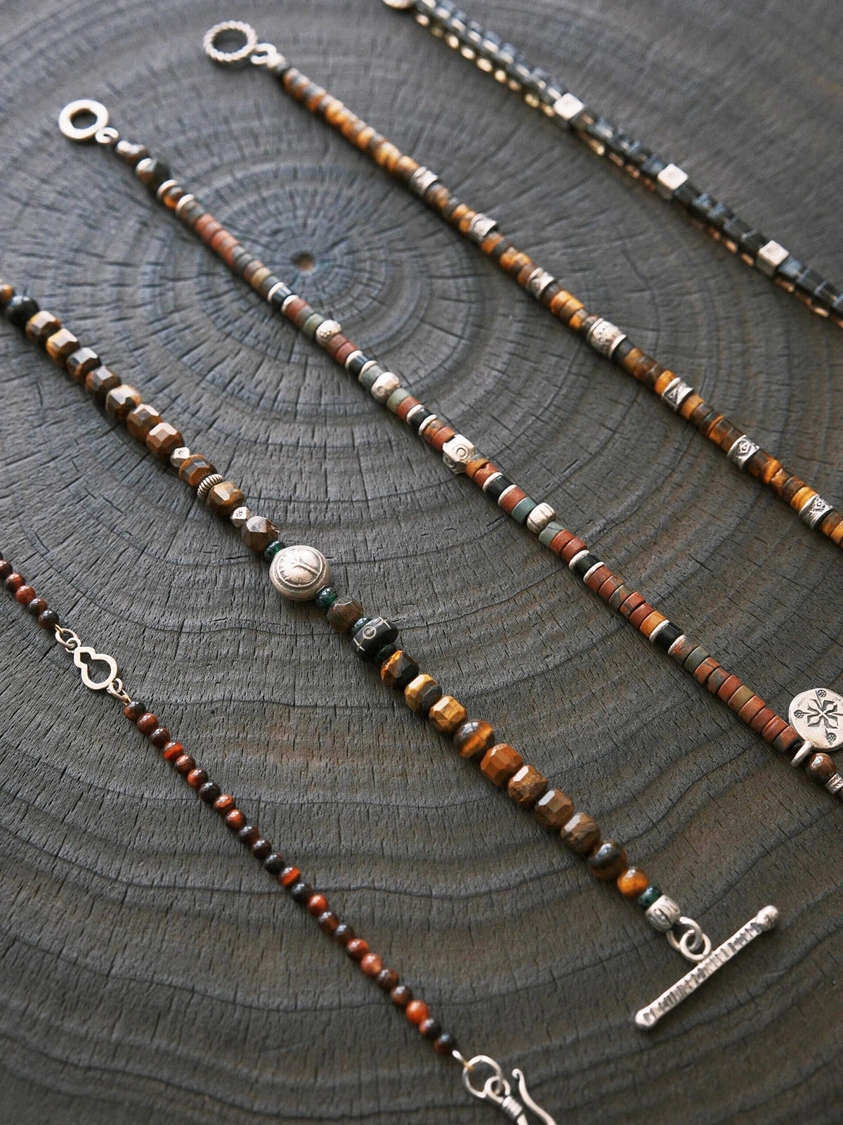 Urban Stoic Series | Amber Rogue | Tiger Eye, Horn & Silver Bracelet