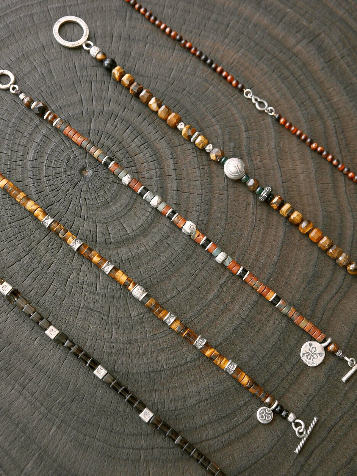 Urban Stoic Series | Amber Rogue | Tiger Eye, Horn & Silver Bracelet