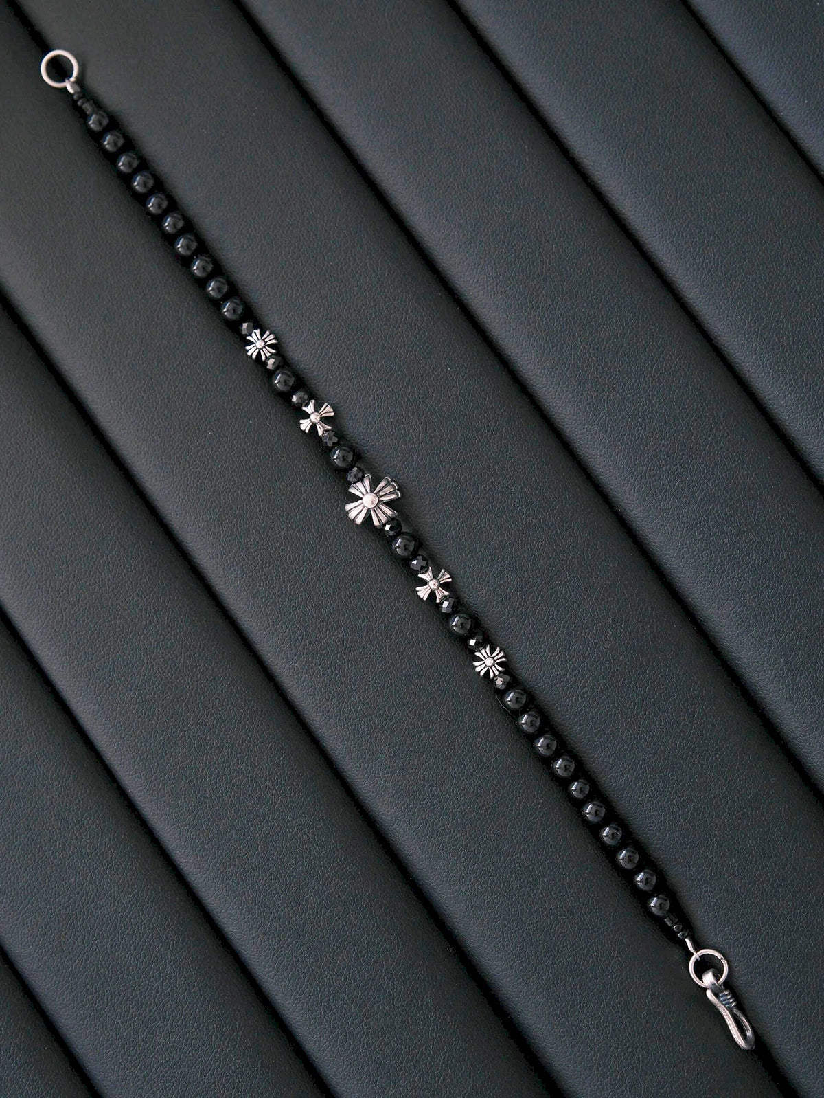 Urban Stoic Series | Eternal Creed | Black Onyx, Black Spinel & Sterling Silver Bracelet