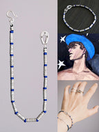 Identity Series | Blue Solstice | 990 Fine Silver & Miyuki Colored-Glaze Bracelet