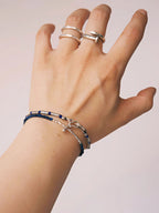 Identity Series | Blue Solstice | 990 Fine Silver & Miyuki Colored-Glaze Bracelet