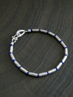 Identity Series | Blue Solstice | 990 Fine Silver & Miyuki Colored-Glaze Bracelet