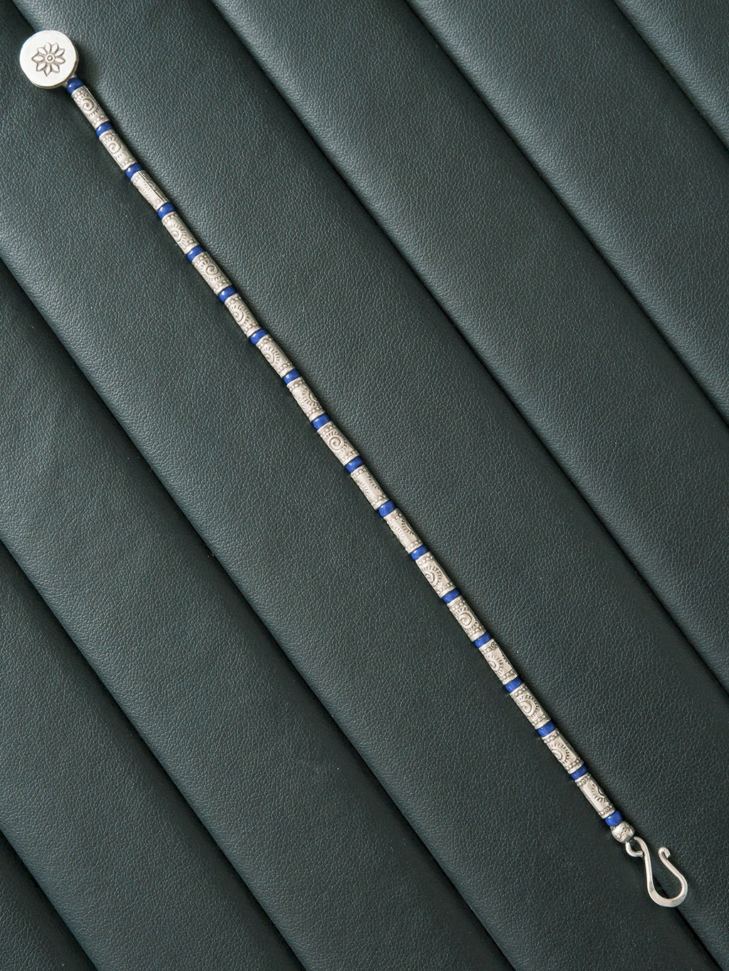 Identity Series | Blue Solstice | 990 Fine Silver & Miyuki Colored-Glaze Bracelet