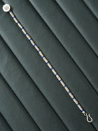 Identity Series | Blue Solstice | 990 Fine Silver & Miyuki Colored-Glaze Bracelet