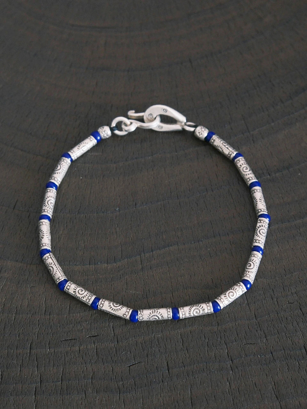 Identity Series | Blue Solstice | 990 Fine Silver & Miyuki Colored-Glaze Bracelet