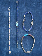 Identity Series | Blue Solstice | 990 Fine Silver & Miyuki Colored-Glaze Bracelet