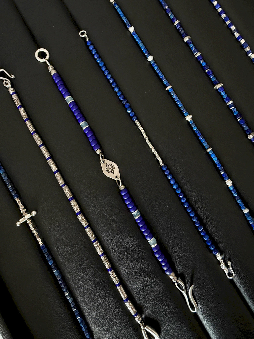 Identity Series | Blue Solstice | 990 Fine Silver & Miyuki Colored-Glaze Bracelet