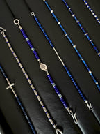 Identity Series | Blue Solstice | 990 Fine Silver & Miyuki Colored-Glaze Bracelet