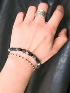Urban Stoic Series | Dark Wing | Black Onyx, Pearl & Sterling Silver Bracelet