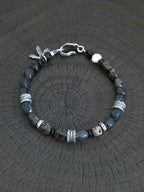 Urban Stoic Series | Dark Wing | Black Onyx, Pearl & Sterling Silver Bracelet