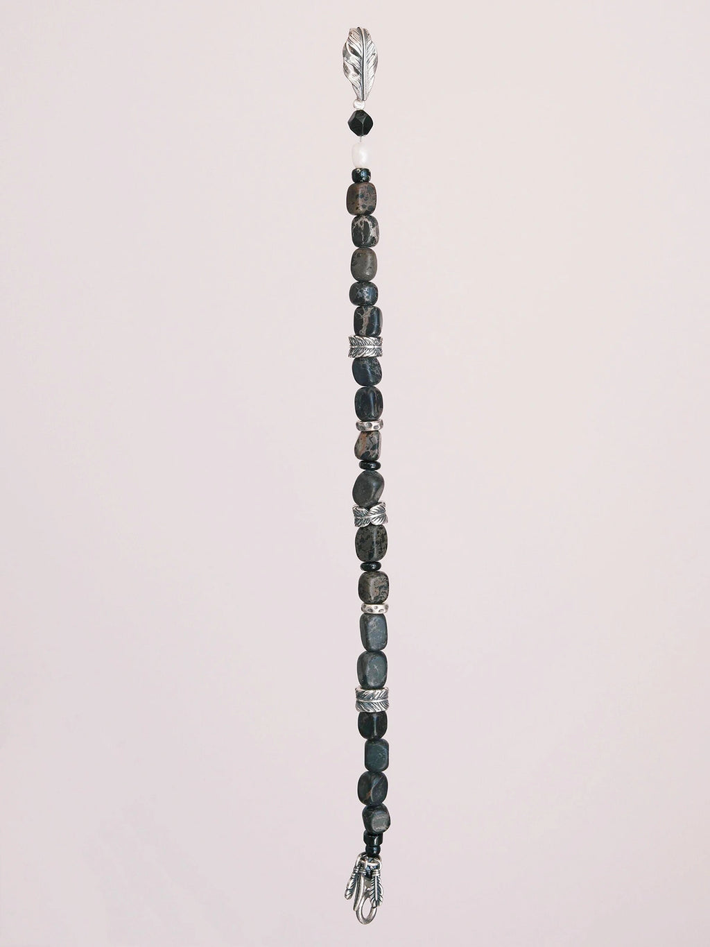 Urban Stoic Series | Dark Wing | Black Onyx, Pearl & Sterling Silver Bracelet
