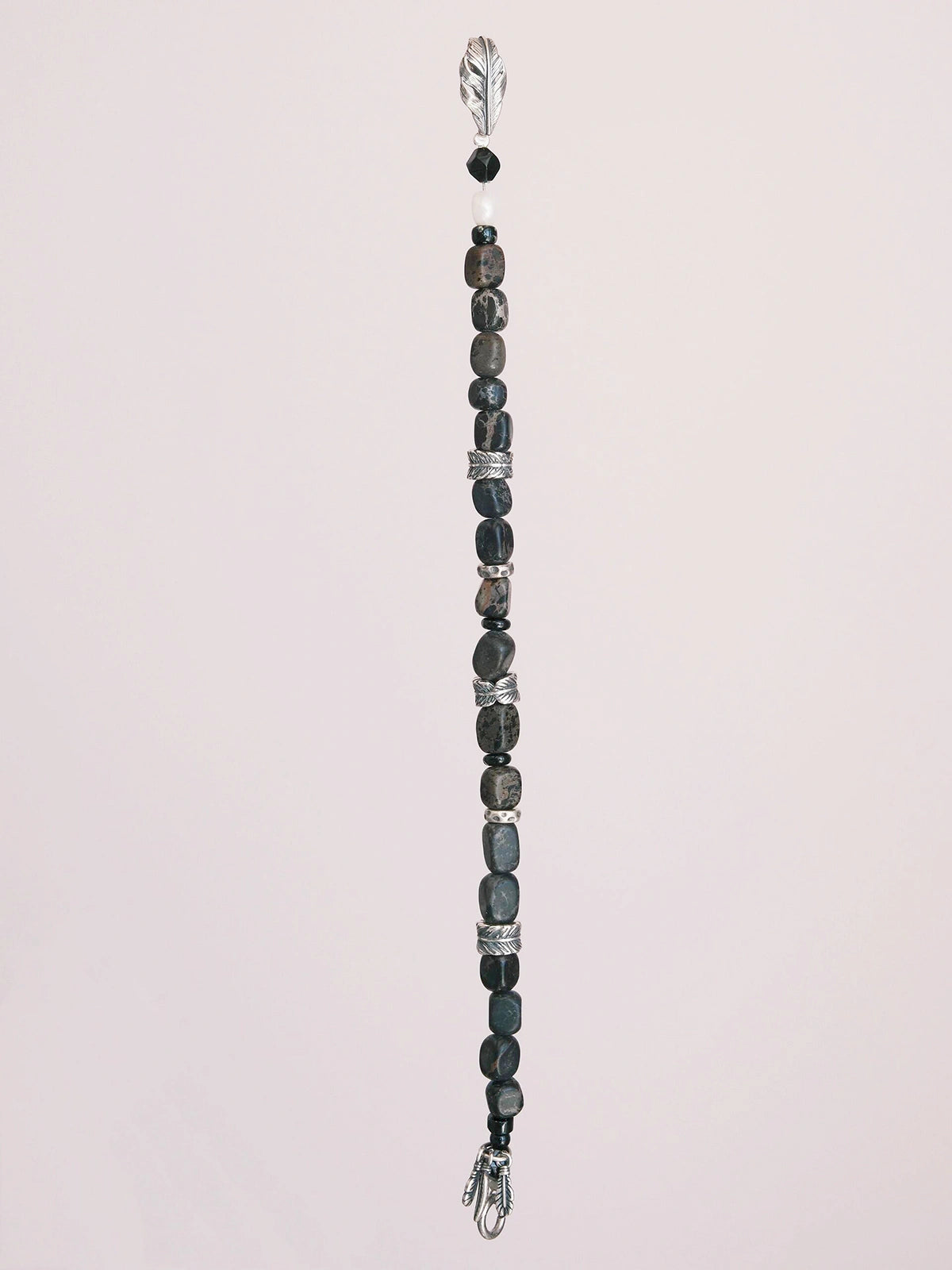 Urban Stoic Series | Dark Wing | Black Onyx, Pearl & Sterling Silver Bracelet