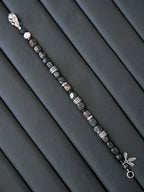 Urban Stoic Series | Dark Wing | Black Onyx, Pearl & Sterling Silver Bracelet