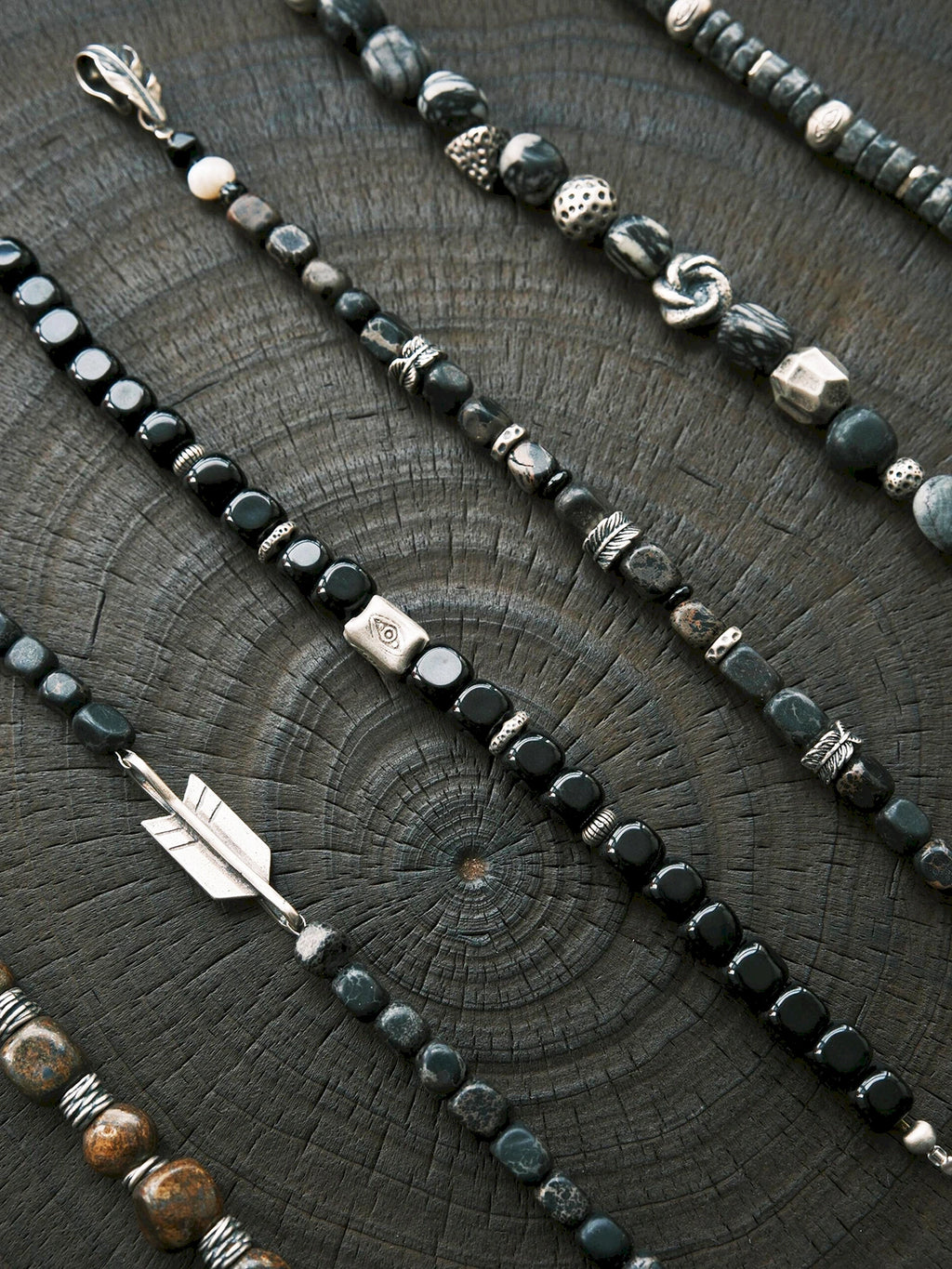 Urban Stoic Series | Dark Wing | Black Onyx, Pearl & Sterling Silver Bracelet