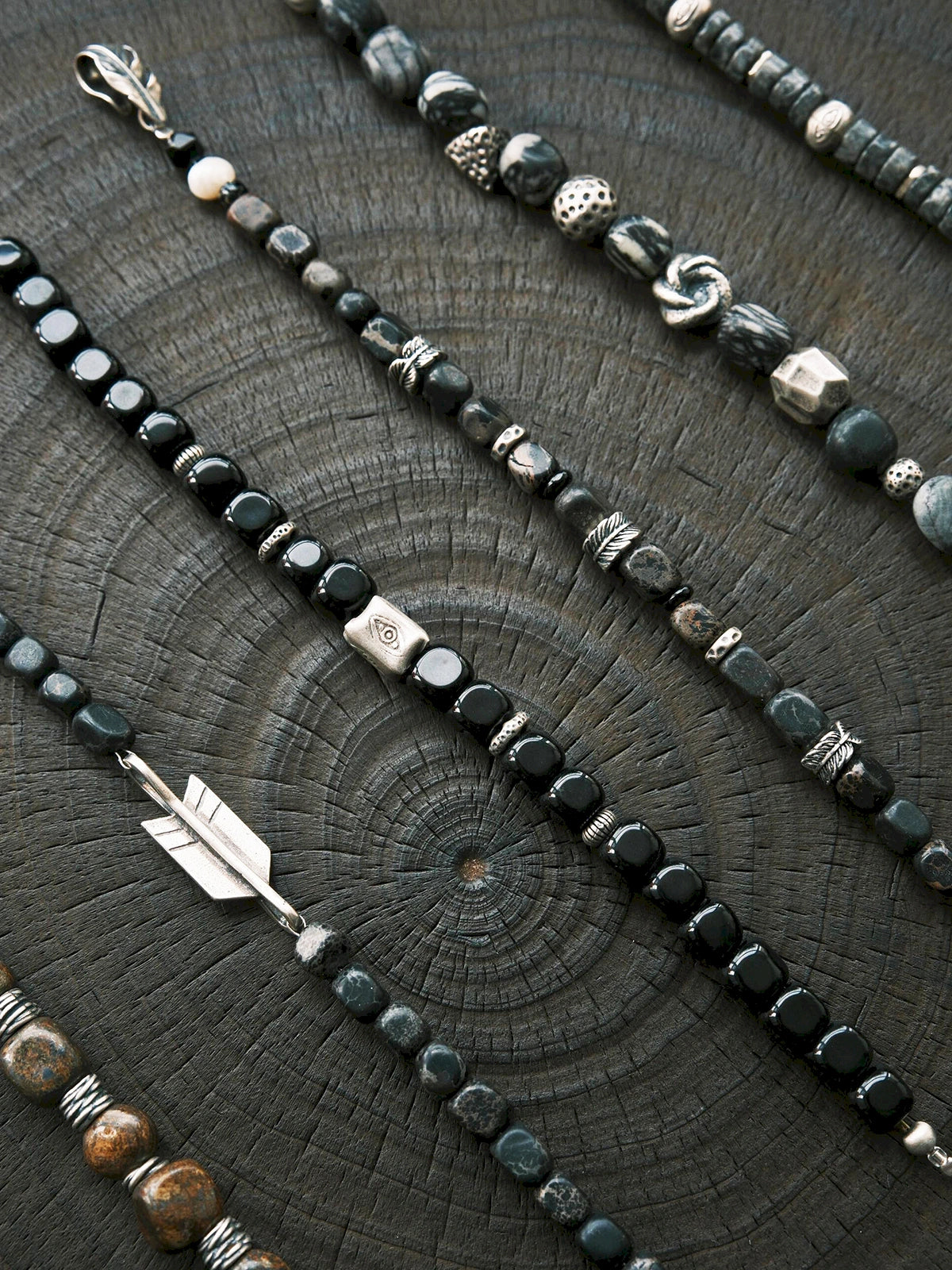 Urban Stoic Series | Dark Wing | Black Onyx, Pearl & Sterling Silver Bracelet
