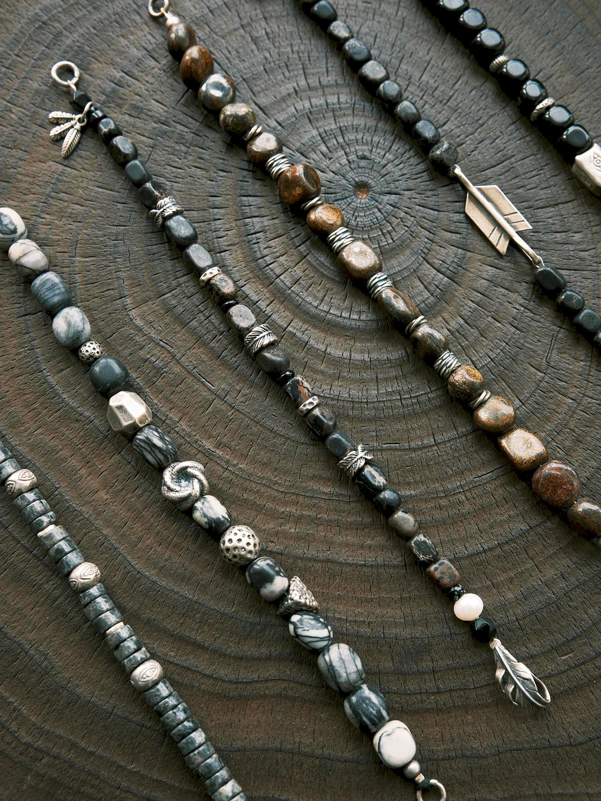 Urban Stoic Series | Dark Wing | Black Onyx, Pearl & Sterling Silver Bracelet