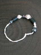 Urban Stoic Series | Mobius Heir | Pearl, Black Tourmaline & Silver Bracelet