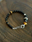 Urban Stoic Series | Black Dominion | Obsidian, Tiger Eye & Silver Bracelet