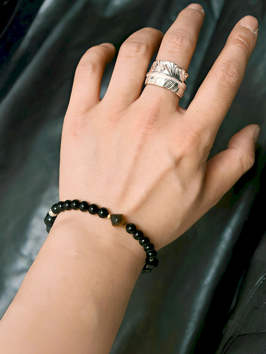 Urban Stoic Series | Black Dominion | Obsidian, Tiger Eye & Silver Bracelet