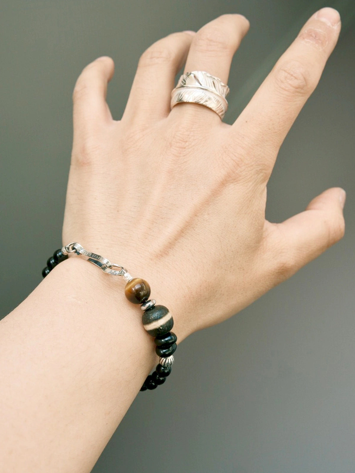 Urban Stoic Series | Black Dominion | Obsidian, Tiger Eye & Silver Bracelet